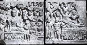 unknow artist Relief from Gandhara with the-first preaching in first preaching in the deer camp-and the death of Buddha, Kushana. Germany oil painting artist